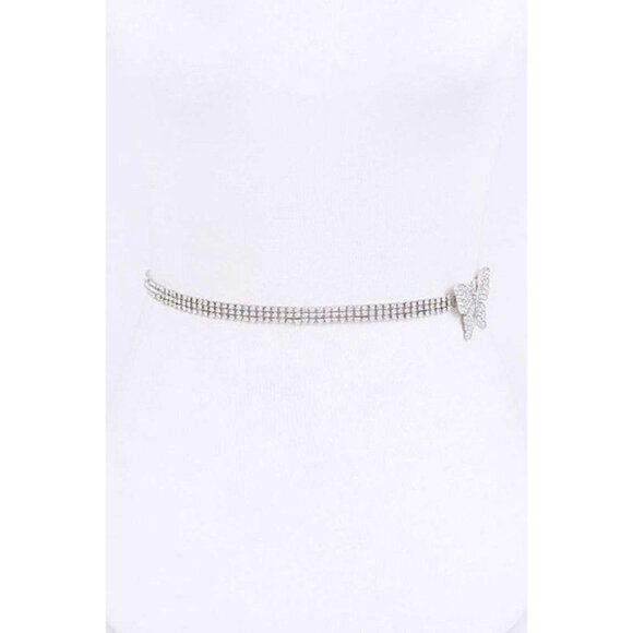 Rhinestone Butterfly Gold Chain Belt main image 5